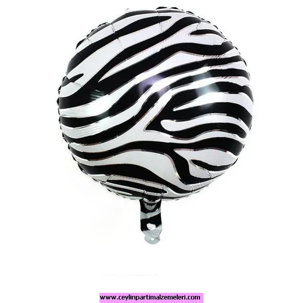 Zebra Temalı Yuvarlak Balon
